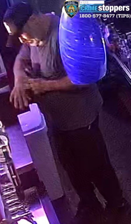 The suspect was seen taking cash from a register at one of the restaurants he allegedly broke into.