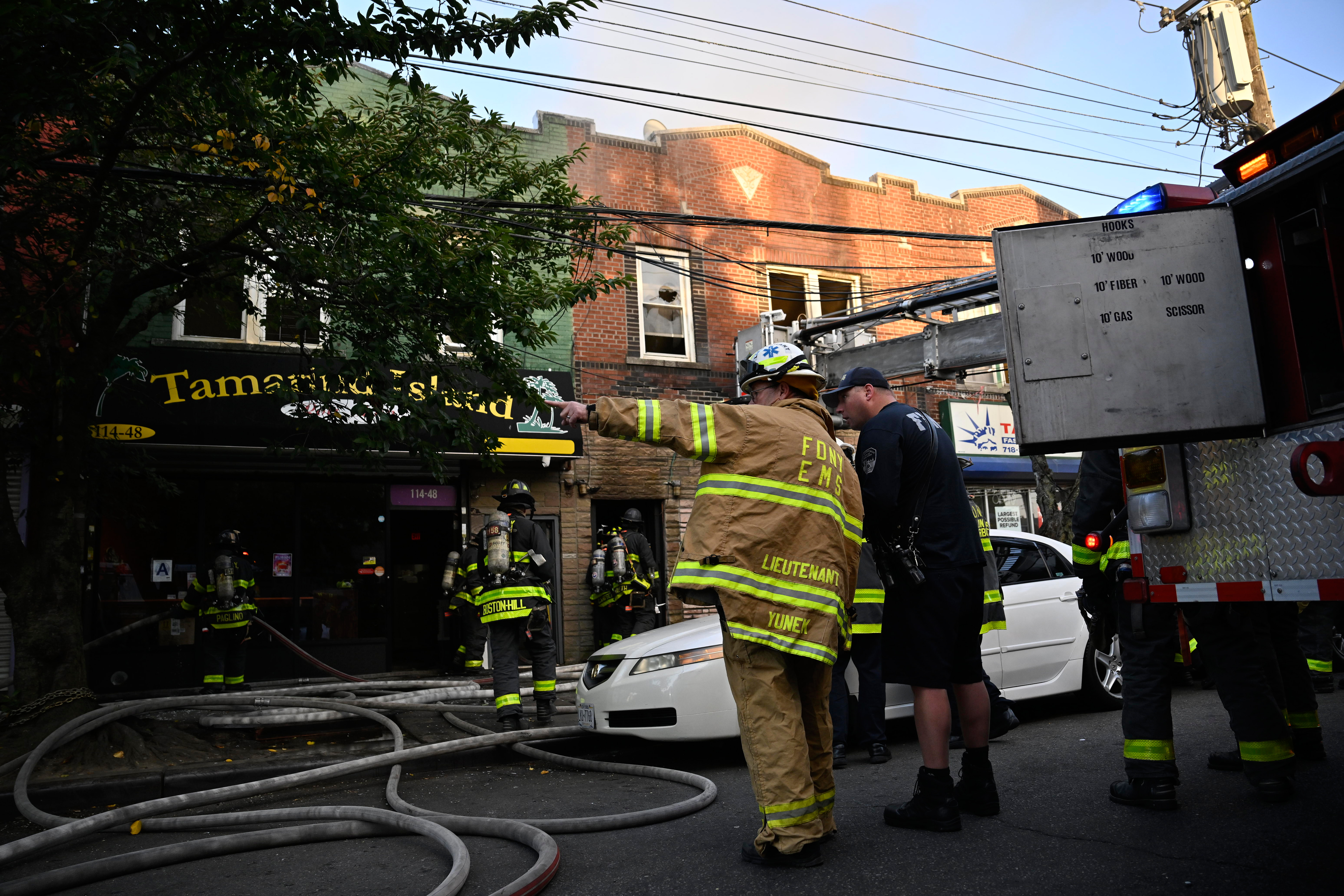 FDNY at the scene of a four-alarm fire in South Jamaica on Aug. 10.