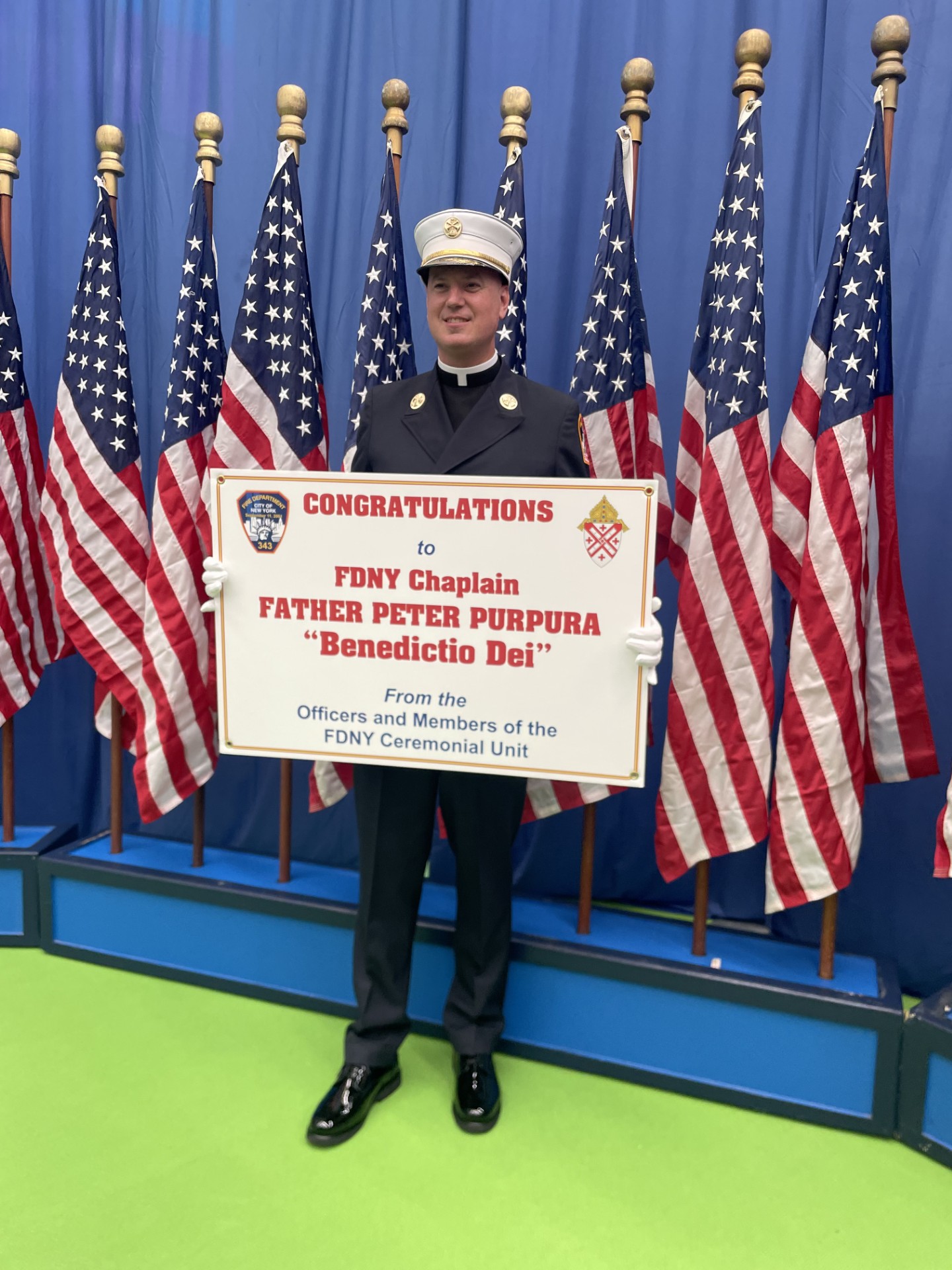 Father Peter Purpura, the Pastor of Our Lady of Hope Roman Catholic Church in Middle Village was promoted to FDNY Chaplain.
