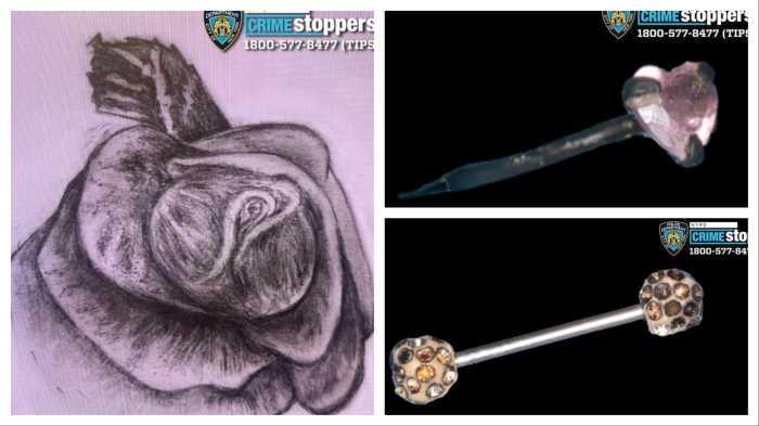 The NYPD released images of a tattoo and jewelry that belonged to the woman whose skeletal remains were found along the Jackie Robinson Parkway on Aug. 6.