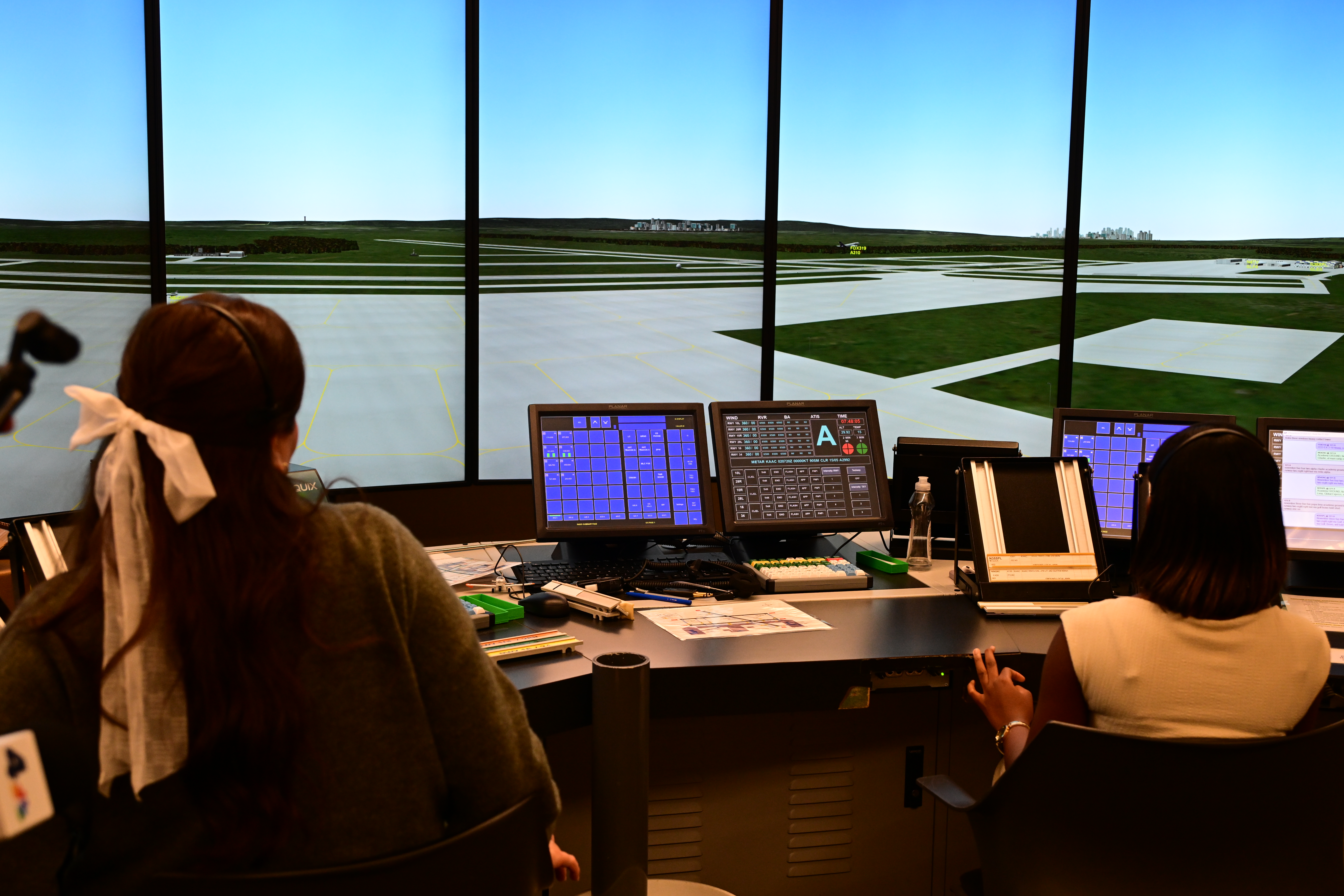 Students are learning at Vaughn College's state-of-the-art simulator center to address the demand for more air traffic controllers in the New York City airspace, chronic shortages across the country, and the need for more than 71,000 air traffic controllers globally over the next decade.