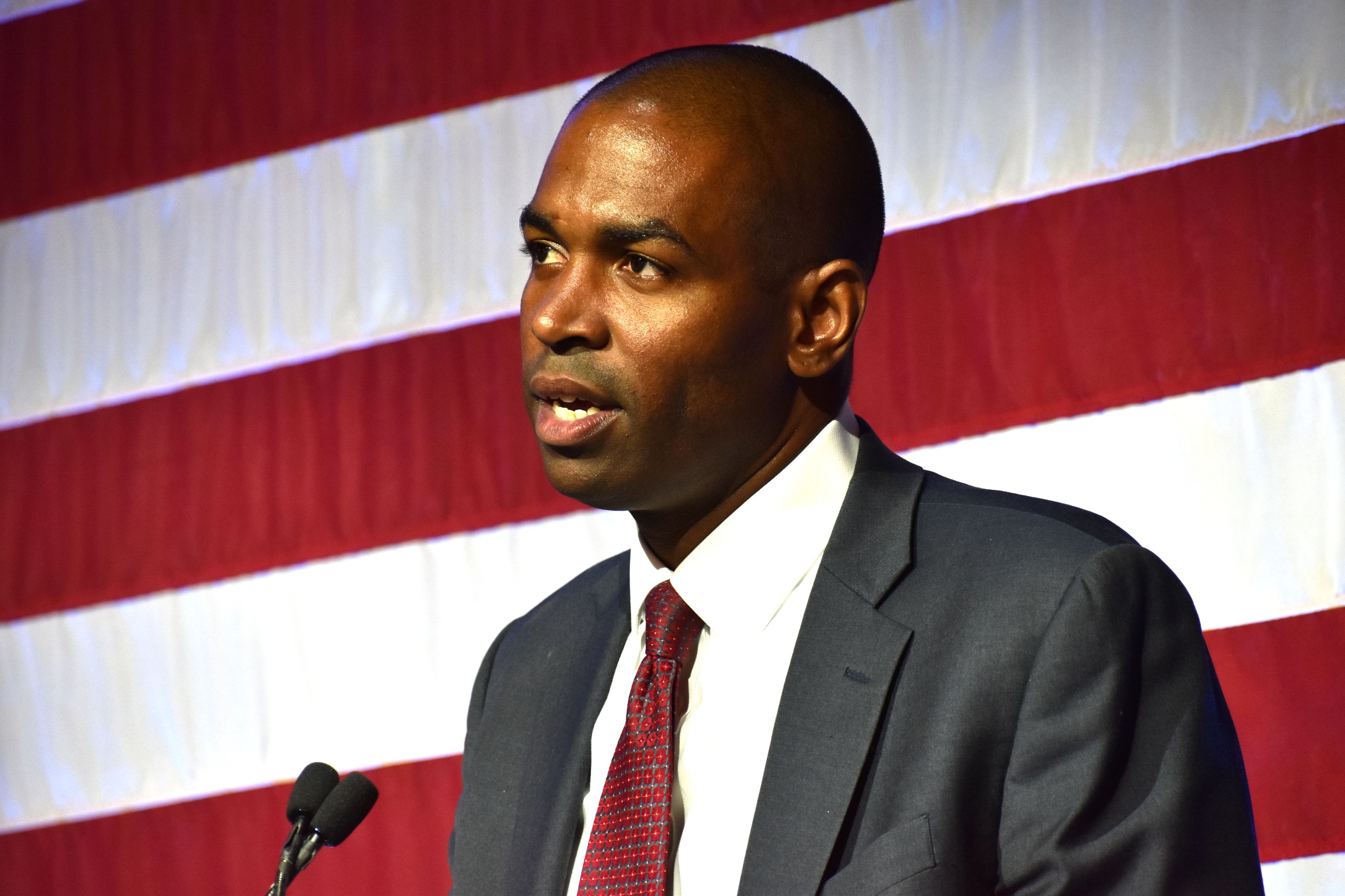 Lieutenant Governor Antonio Delgado speaks at his primary victory party with Gov. Kathy Hochul, June 28, 2022.