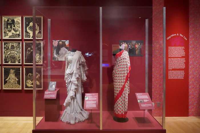 Traditional saris on display at the New York Historical. Photo Gerardo Romo/NYC Council Flickr