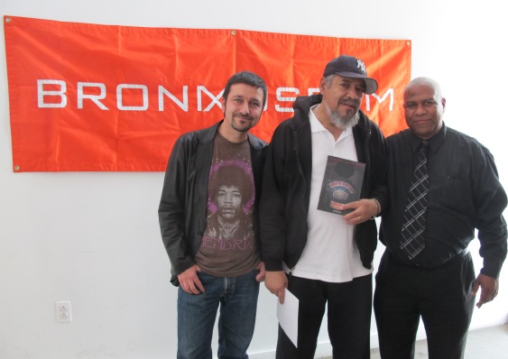 Julian Voloj (l.), Benjamin "Benjy" Melendez, activist and former Ghetto Brothers leader (c.), Joseph Mpa, former Black Panther activist (r.)