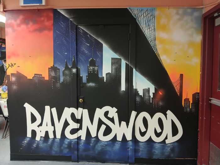 Murals unveiled at the Ravenswood Senior Center as part of a collaborative project between local seniors, Woken Arts and the Public Housing Community Fund. Photo: Heller.