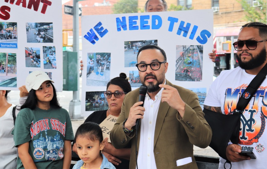 Rally for safe streets and no unauthorized vendors in Corona (Photo by Michael Dorgan)