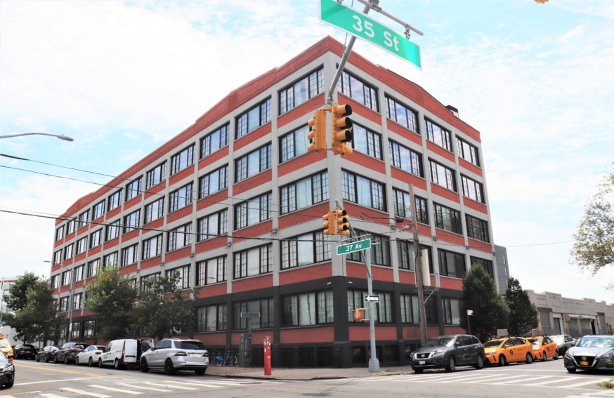 A Long Island City Hotel called The Paper Factory has been converted into a shelter to house economic migrants (Photo by Michael Dorgan)
