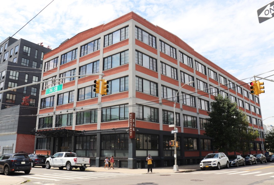 A Long Island City Hotel called The Paper Factory has been converted into a shelter to house economic migrants (Photo by Michael Dorgan)