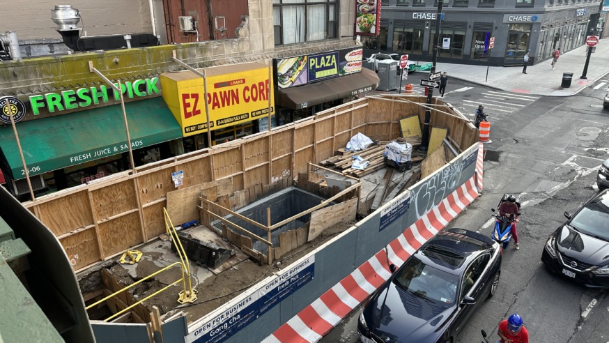 The project at the Queensboro Plaza subway station includes installing two elevators at the southern entrance of the station to make the station fully accessible. (Photo by Michael Dorgan)