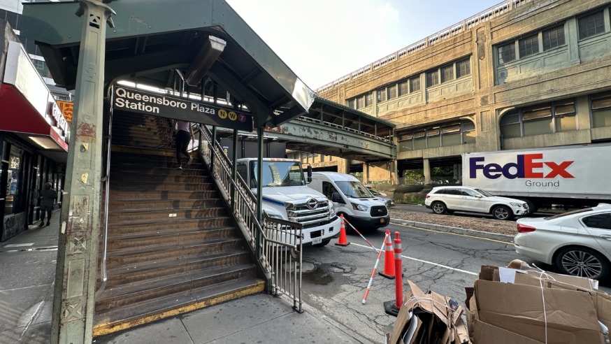 The project at the Queensboro Plaza subway station includes installing two elevators at the southern entrance of the station to make the station fully accessible. (Photo by Michael Dorgan)