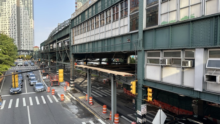 The project at the Queensboro Plaza subway station includes installing two elevators at the southern entrance of the station to make the station fully accessible. (Photo by Michael Dorgan)