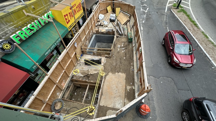 The project at the Queensboro Plaza subway station includes installing two elevators at the southern entrance of the station to make the station fully accessible. (Photo by Michael Dorgan)
