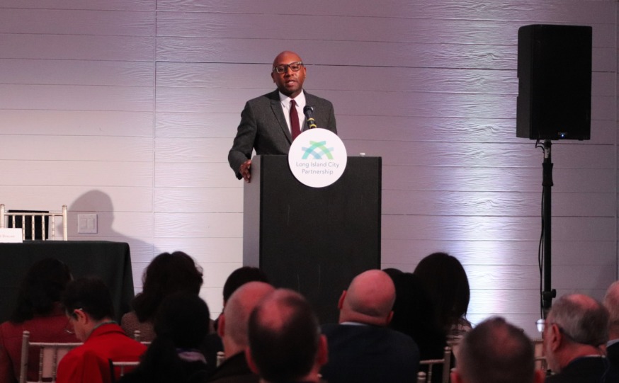 Queens Borough President Donovan Richards at the LIC Partnership Breakfast (Photo by Michael Dorgan)