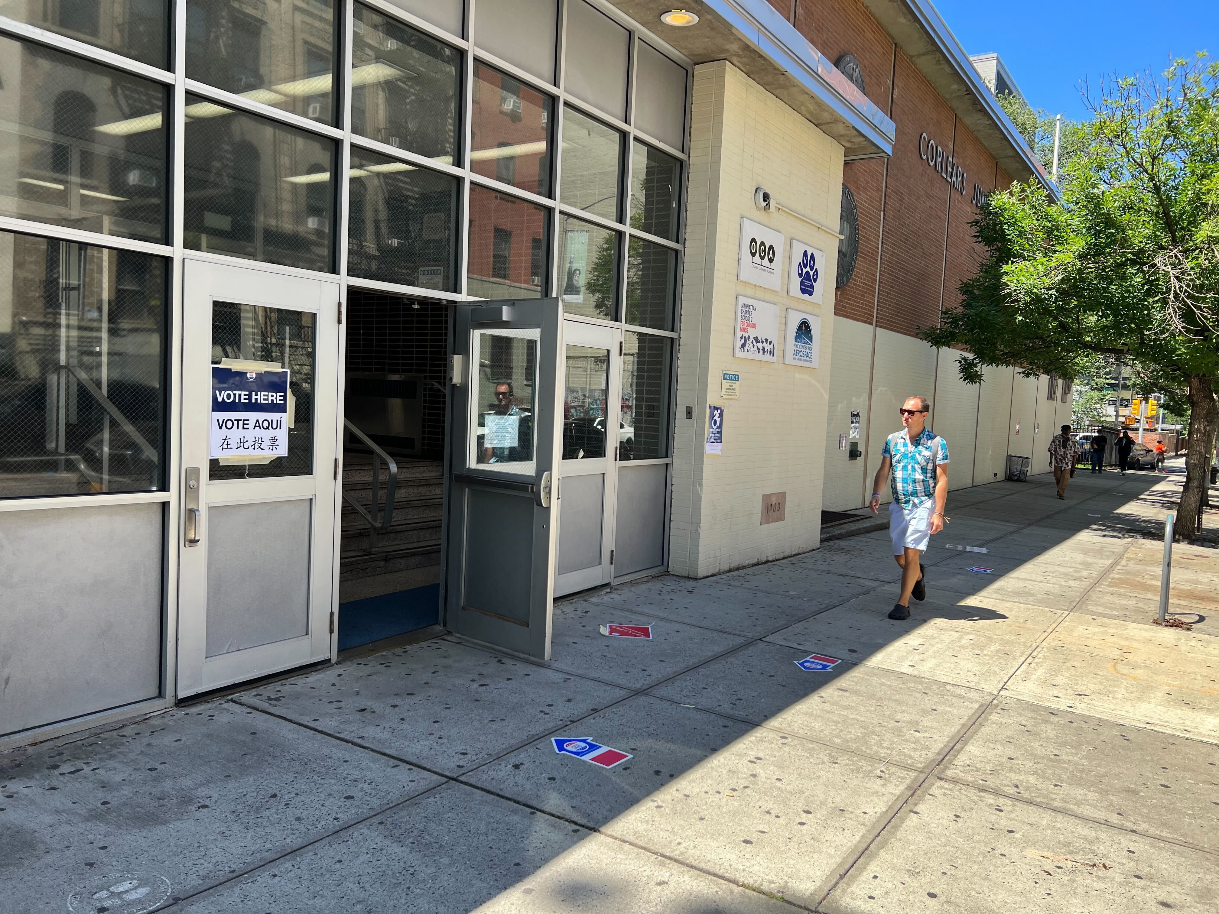 No lines at JHS 56 on the Lower East Side, June 28, 2022.