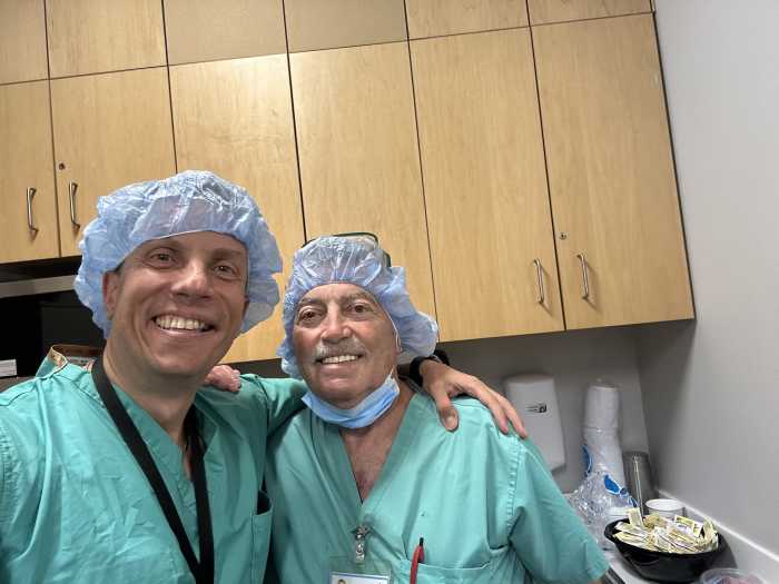 Syros and Parlatore continue to work together at Mount Sinai Queens. Photo Cathy Clarke/Mount Sinai Hospital.
