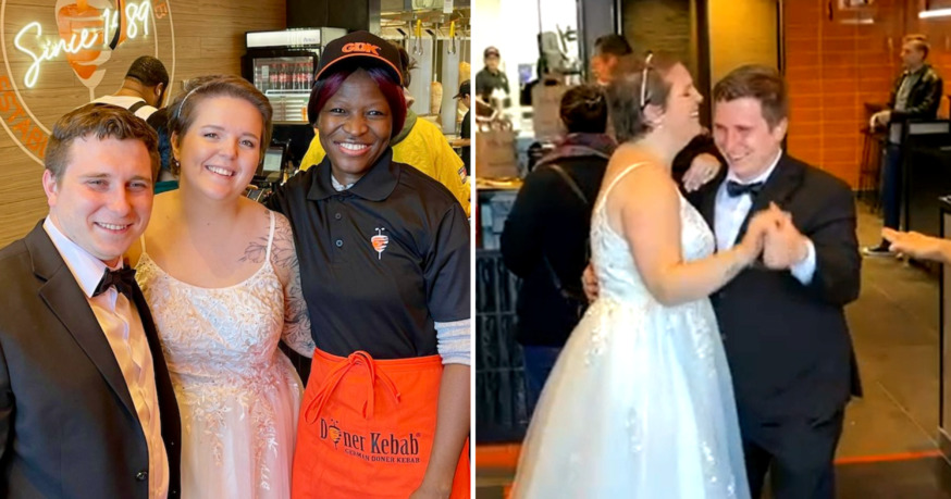 The operators of a restaurant in Astoria are on a mission to track down a pair of newlyweds who dined inside the premises shortly after getting married last week, and they want to offer the couple a year's supply of doner kebabs (Photo: provided by GDK)