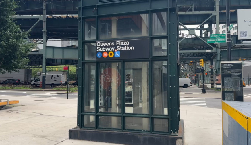 The project at the Queensboro Plaza subway station includes installing two elevators at the southern entrance of the station to make the station fully accessible. (Photo by Michael Dorgan)