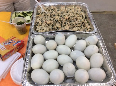 Six-day-old fertilized duck egg, a Filipano delicacy from Papa's Kitchen in Woodside, Queens