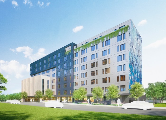 Computer rendering of the completed Parkway Hospital. Rendering by Newman Design