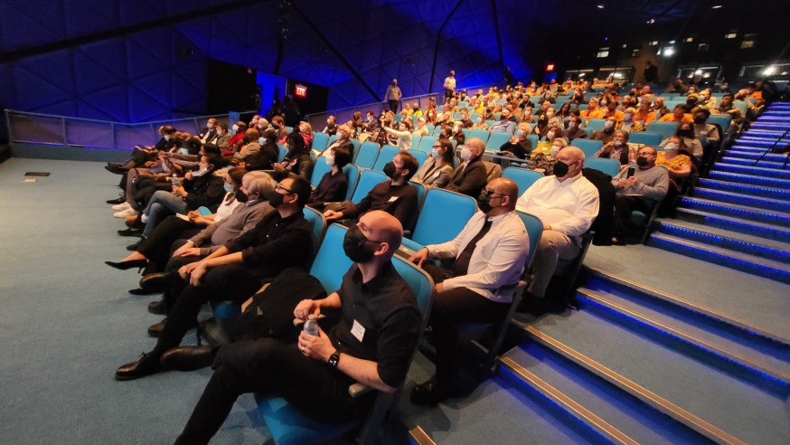 Attendees at Innovation QNS Town Hall Wednesday (Photo by Michael Dorgan)