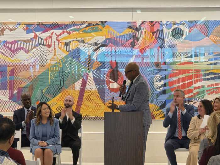 Queens Borough President Donovan Richards at Wednesday's ribbon-cutting. Photo: Shane O'Brien.