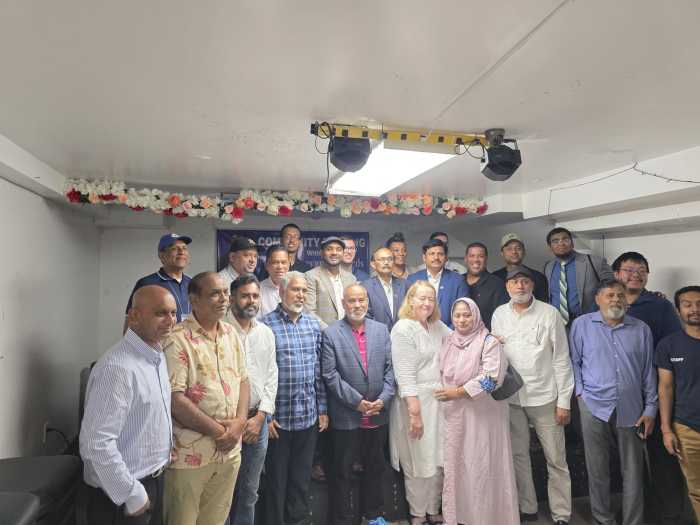 The walkthrough concluded with a community forum at Bangladeshi restaurant Panshi. Photo: Shane O'Brien.