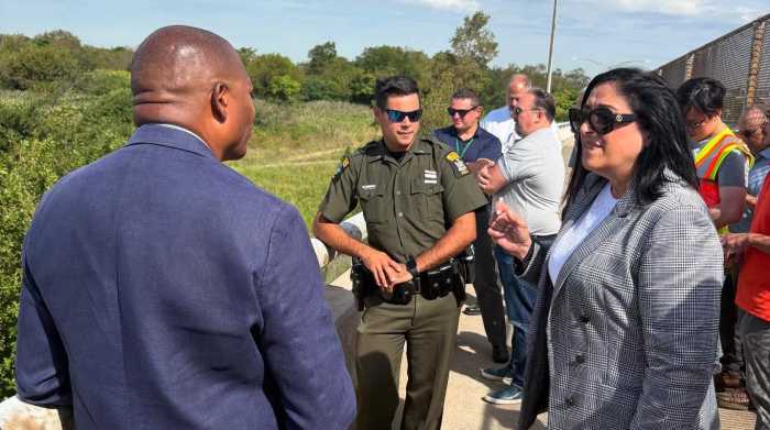 State Sen. James Sanders and Council Member Joann Ariola did a walking tour with state and city agencies about ongoing issues on the Joseph P. Addabbo Bridge.