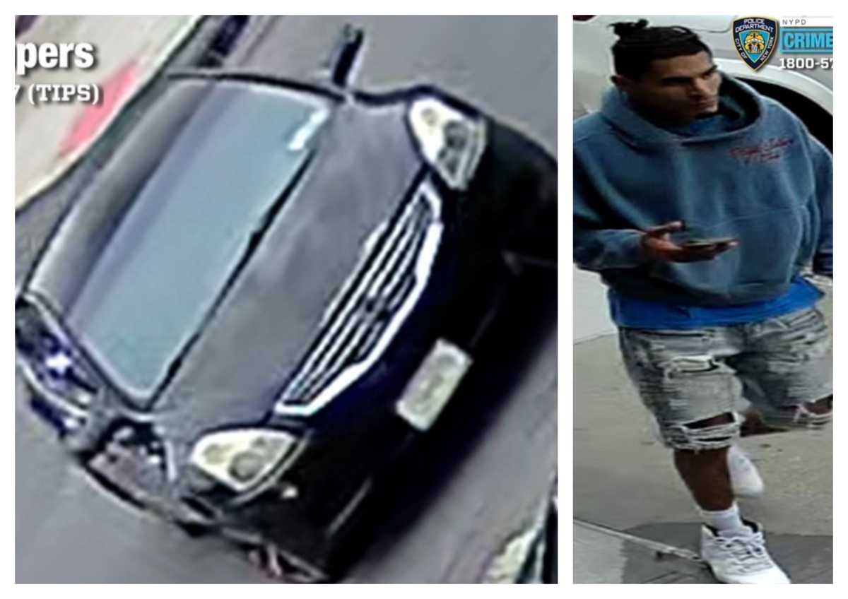 Norberto Ordonez-Delvalle is accused of ramming his victim in this Nissan Altima and driving off before returning to punch him repeatedly in the head, leaving him critically injured on Broadway in Astoria