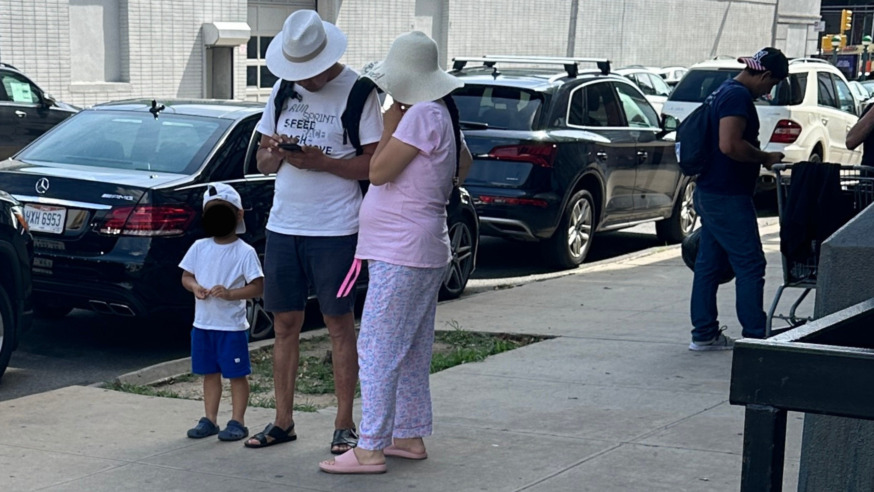 Long Island City migrant shelter (Photo by Michael Dorgan)