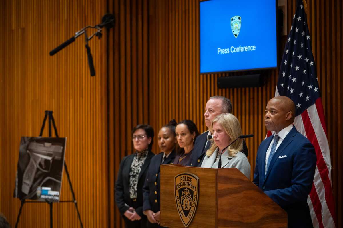 Mayor Eric Adams thanked the FBI for contacting the NYPD with news of a student with a gun threatening to shoot up Cardozo High School in Bayside.