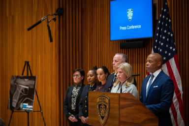 Mayor Eric Adams thanked the FBI for contacting the NYPD with news of a student with a gun threatening to shoot up Cardozo High School in Bayside.