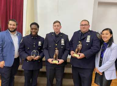 109th Precinct officers were honored for their police work in June and July.