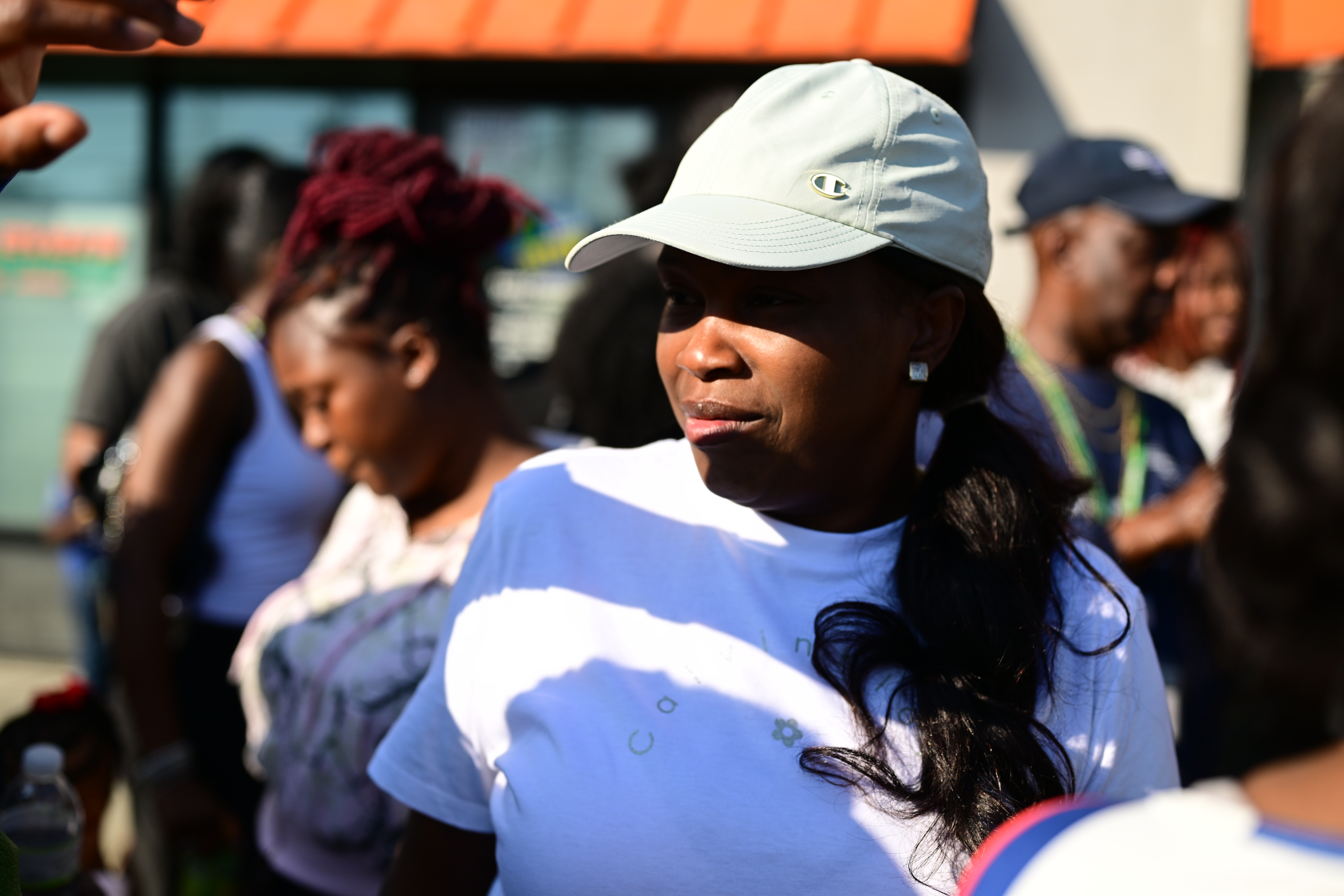 Sanjay Samuel's mother, Vilene Samuel, at the vigil.