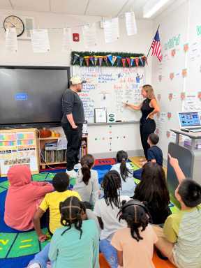 A third grade class in PS 390Q puts their newfound football enthusiasm to work as part of the class' "NFeLementary" Program.
