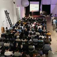Attendees at a previous Queens Tech Night event. Image via QEDC.
