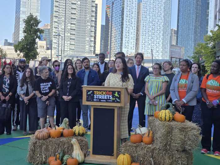 Council Member Julie Won welcomed the addition of new public space in Long Island City. Photo: Shane O'Brien.