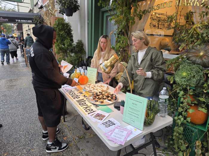 Brookside Market offered crostini and meatballs during Sunday's Taste of Sunnyside. Photo: Shane O'Brien.