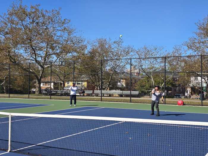 Rodriguez-Rosa sampled the new courts on Friday. Photo: Shane O'Brien