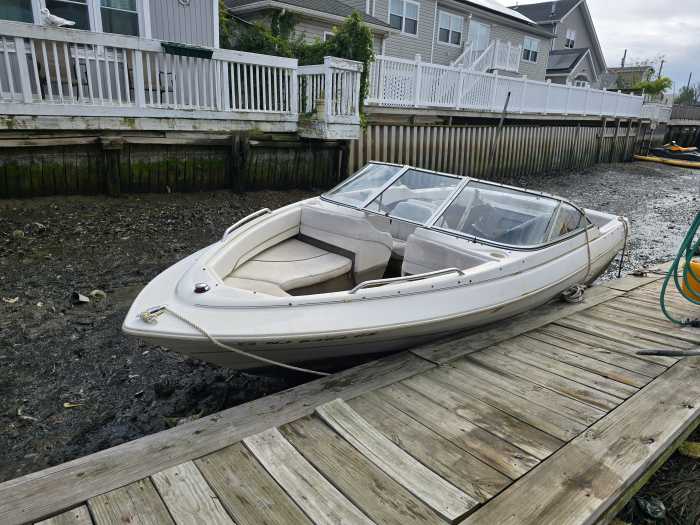 An 18' Bayliner was removed from this Broad Channel dock. It was one of 18 abandoned and unwanted boats removed from Jamaica Bay during the month of September.