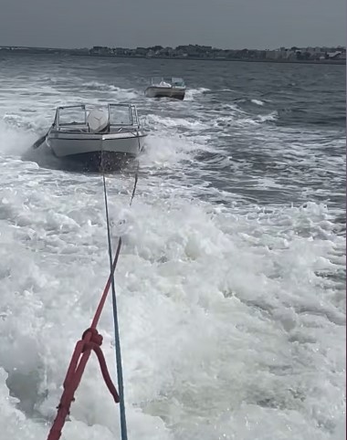 A pair of abandoned boats were among the 18 derelict vessels towed away from the waters of Jamaica Bay in September.