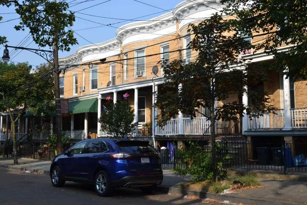 Row house along Stockholm Street.