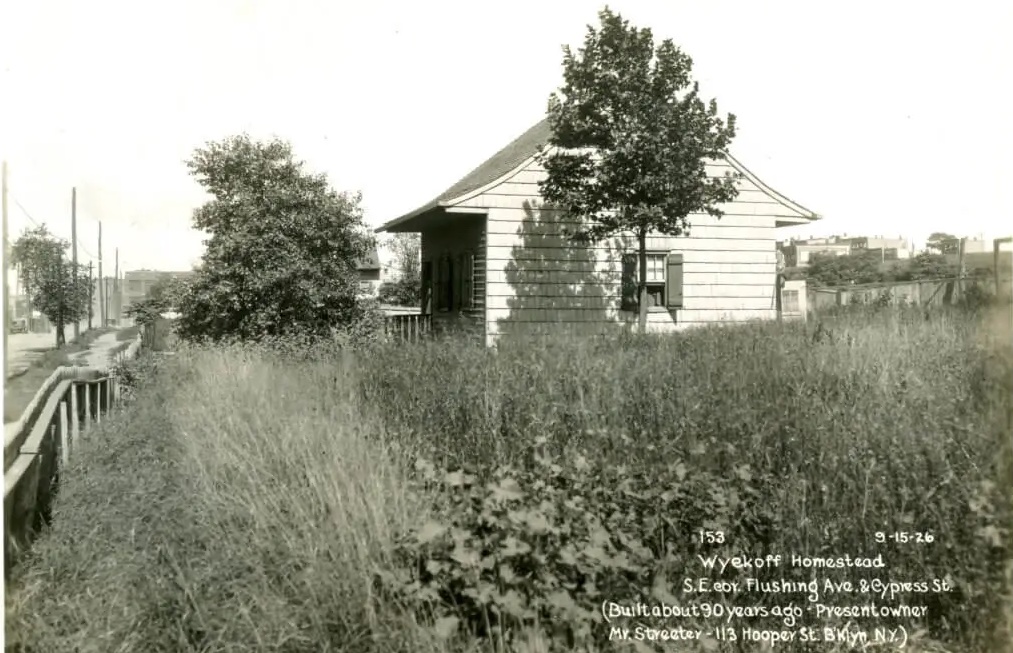 The Wyckoff Farm on Flushing Avenue near Cypress Avenue, as shown in this 1926 photo.