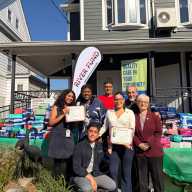 LIJ Forest Hills Hospital President Lorraine Chambers Lewis and Council Member Lynn Schulman join River Fund staff to distribute 14,000 feminine hygiene products in Jamaica.