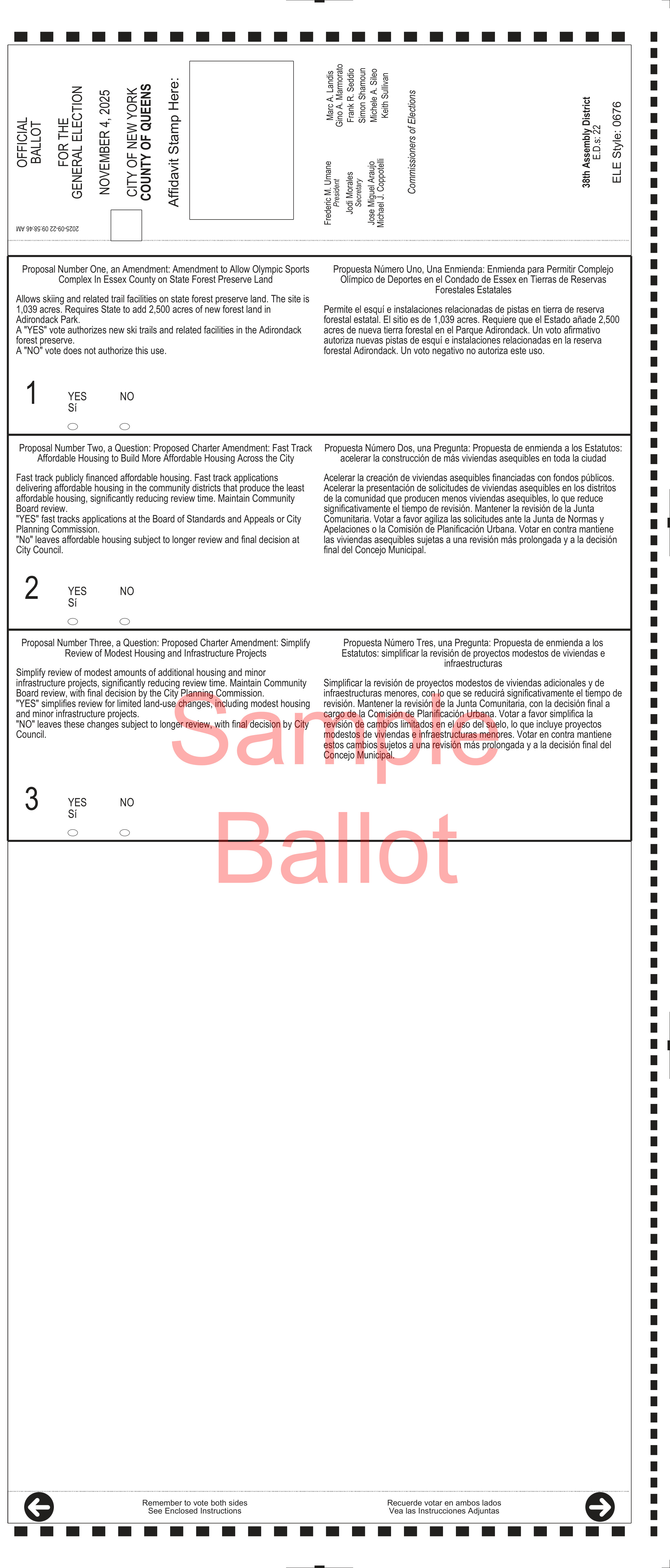 sample ballot queens 2