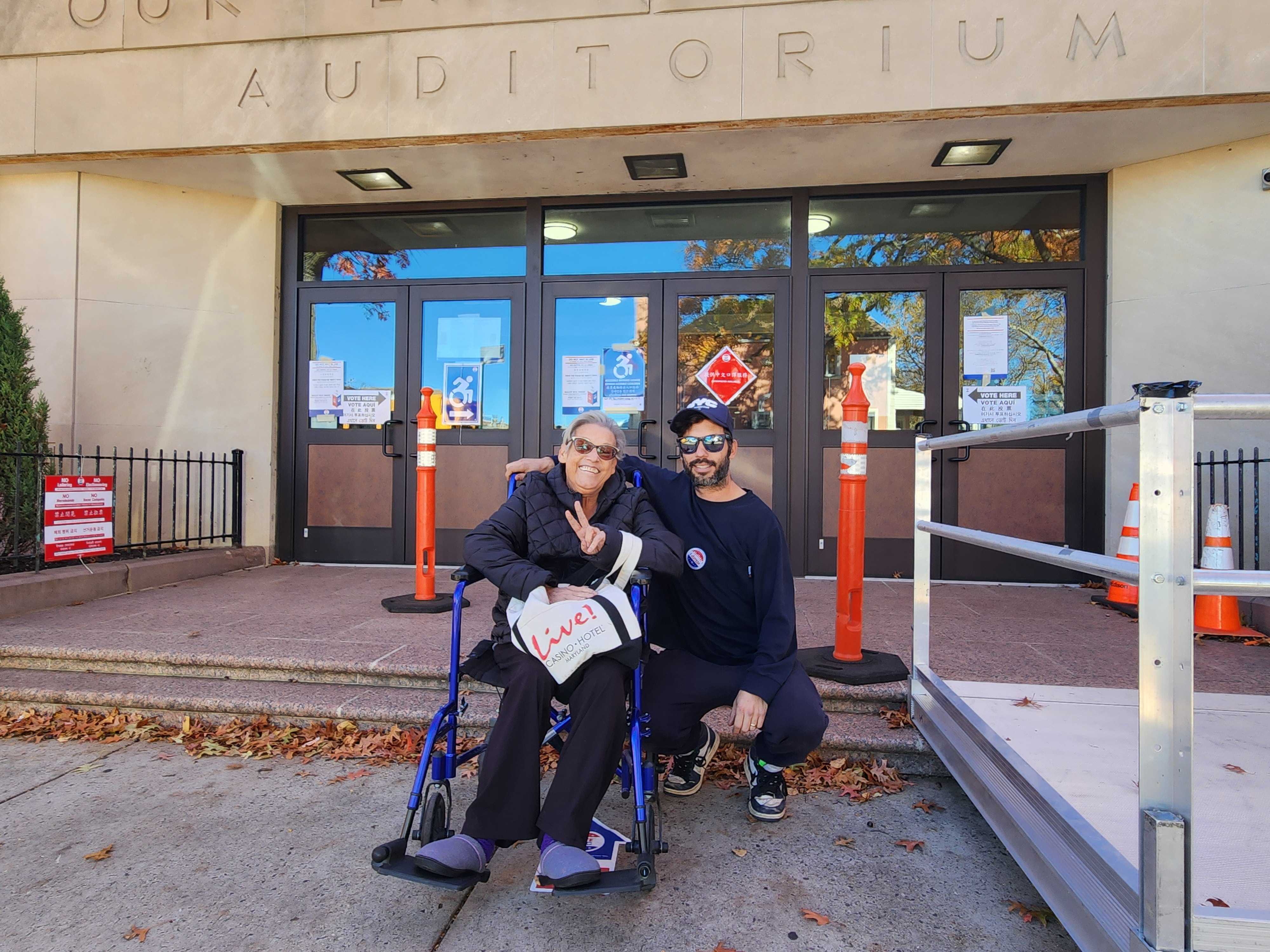 Nancy and John Amen outside the polling site Our Lady of Hope Roman Catholic Academy on Tuesday.