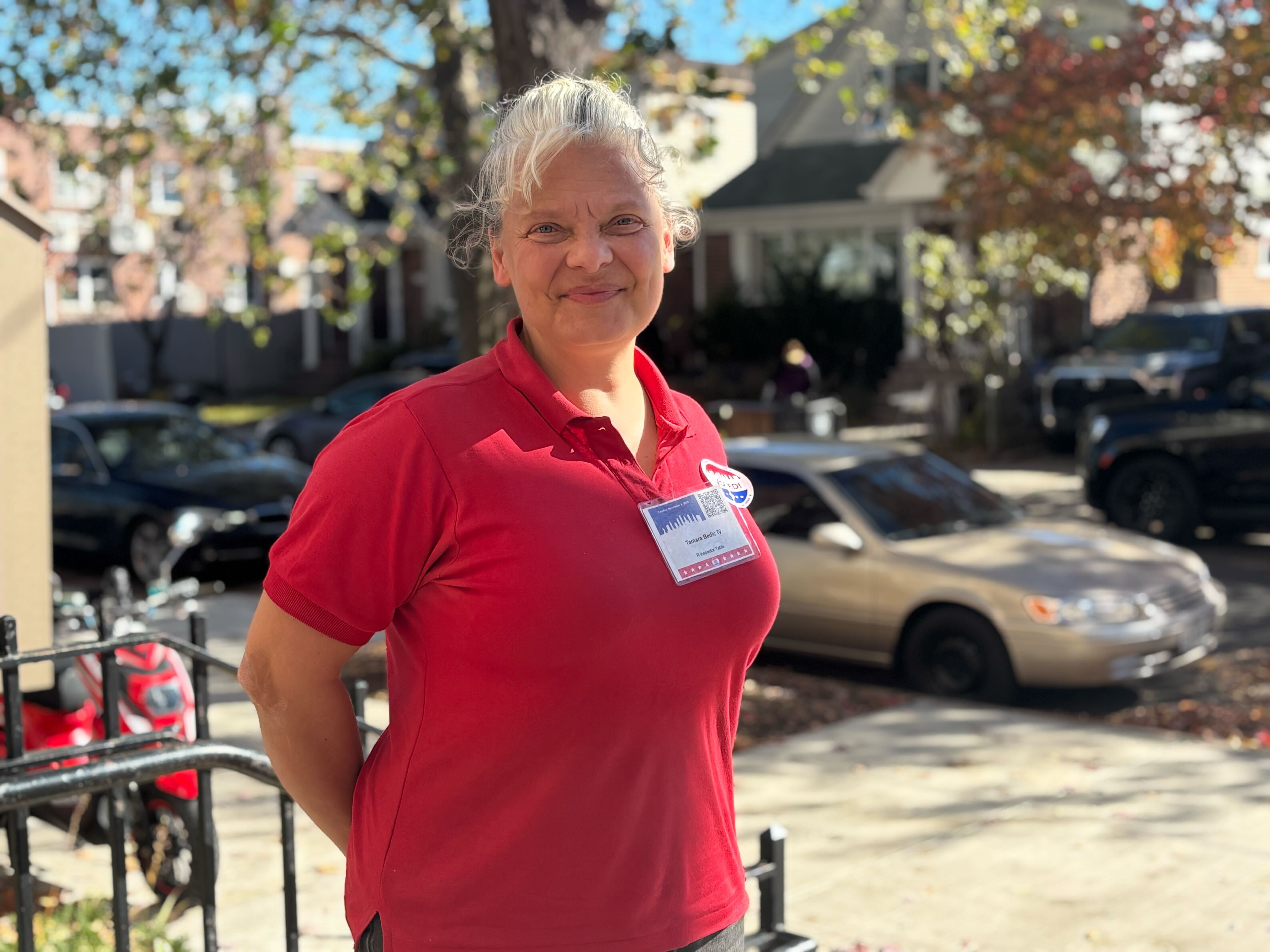 Tamara Bedic, a poll worker and Bayside resident, said animal rights was her top issue, which is why she voted Vickie Paladino for City Council and Curtis Sliwa for mayor.