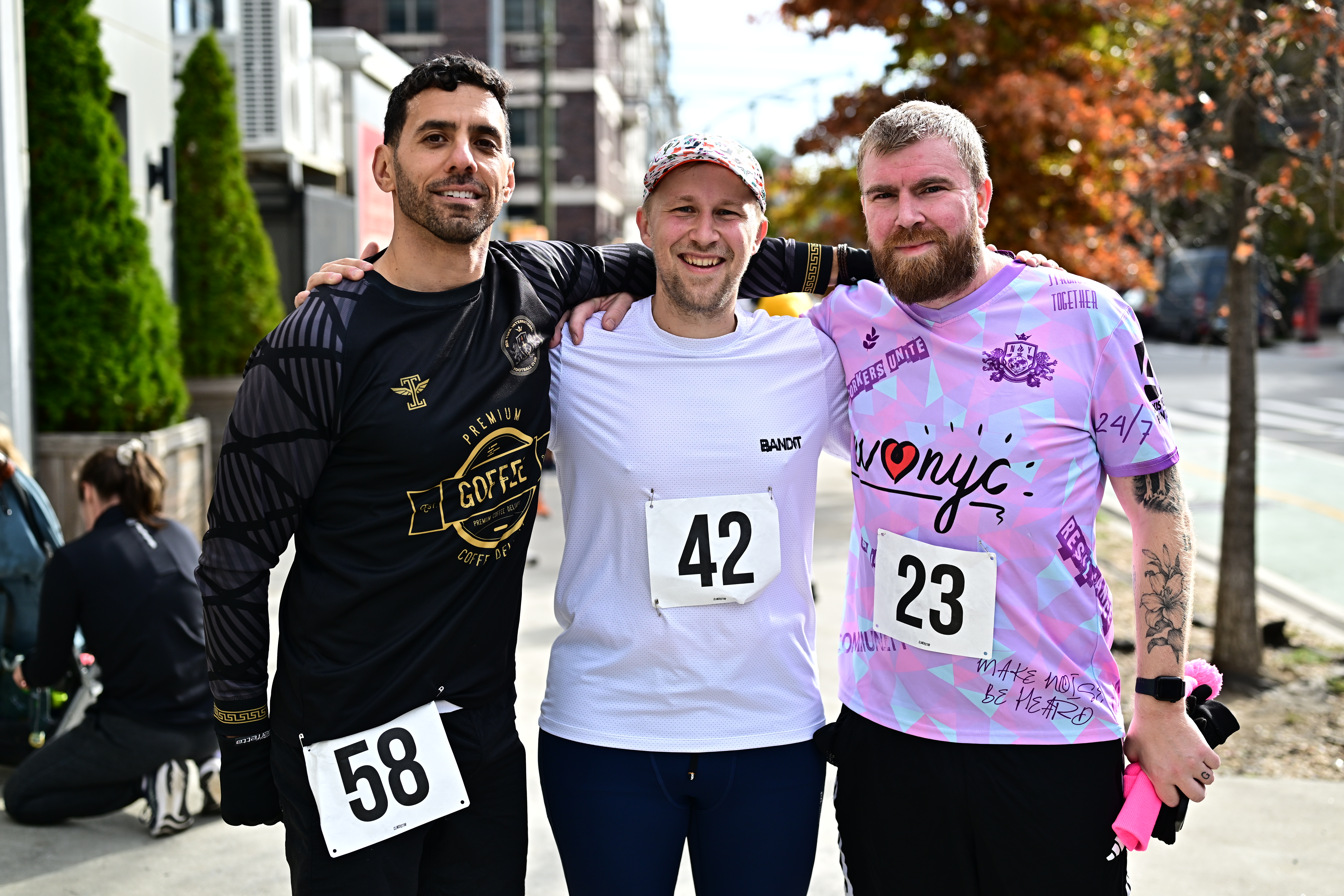 NYIFC Director of Community Engagement Nick Alexandrakos, NYIFC President Corentin Claisse, and NYIFC founding member Nick Platt.