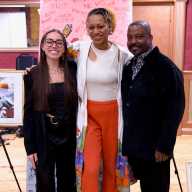 Jamaica Center for Arts & Learning and JFK Millennium Partners announced Llannski, Kim Okoli, and Garfield M. Harry (left to right) were selected to be part of the inaugural Queens in Flight rotating community art program.