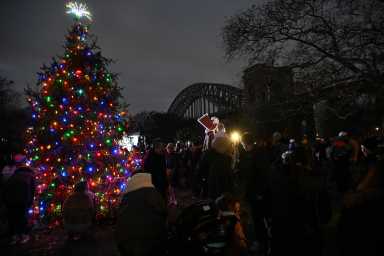 Central Astoria LDC hosted its annual tree lighting ceremony in Astoria Park Sunday evening. Photo by Ramy Mahmoud.