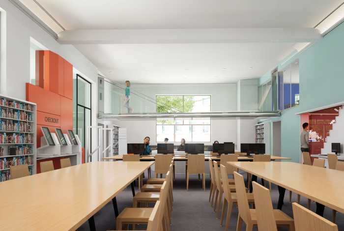 Renderings for the proposed teen reading room. Photo courtesy of QPL.